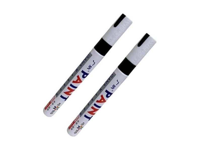 Kit 2 Canetas Reparadora Tira Risco Automóveis Carro Moto Caminhões Pintar e Retocar Pneu Azulejo e Tênis Uso Escolar Marca Texto