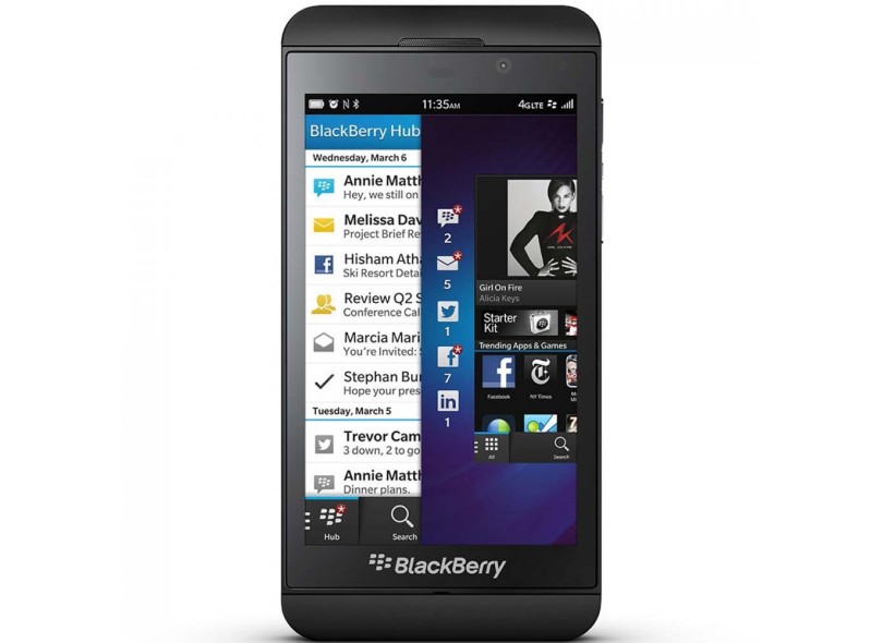 Smartphone BlackBerry Z10 Câmera 8,0 MP 16GB BlackBerry 10 3G Wi-Fi 4G
