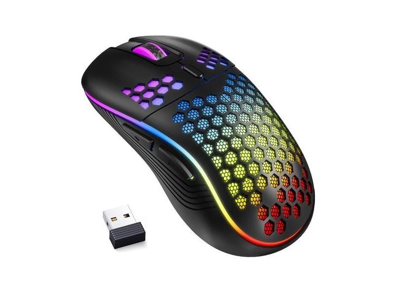 Mouse para jogos sem fio MELOGAGA Honeycomb 2.4G USB recarregável