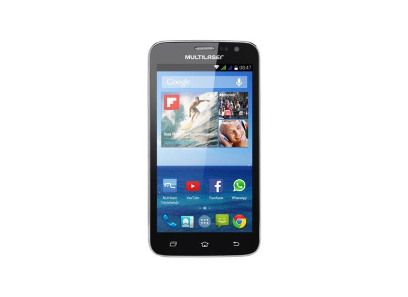 Smartphone Multilaser MSX P3304 2 Chips 4GB Android 4.4 (Kit Kat) Wi-Fi 3G