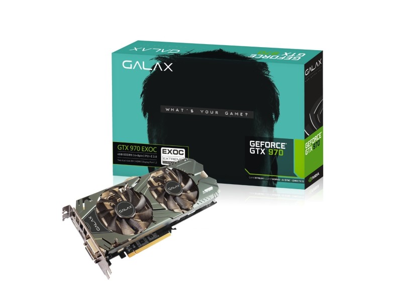 Placa de Video NVIDIA GeForce TX 970 4 GB DDR5 256 Bits Galax 97NQH6DNB4TX
