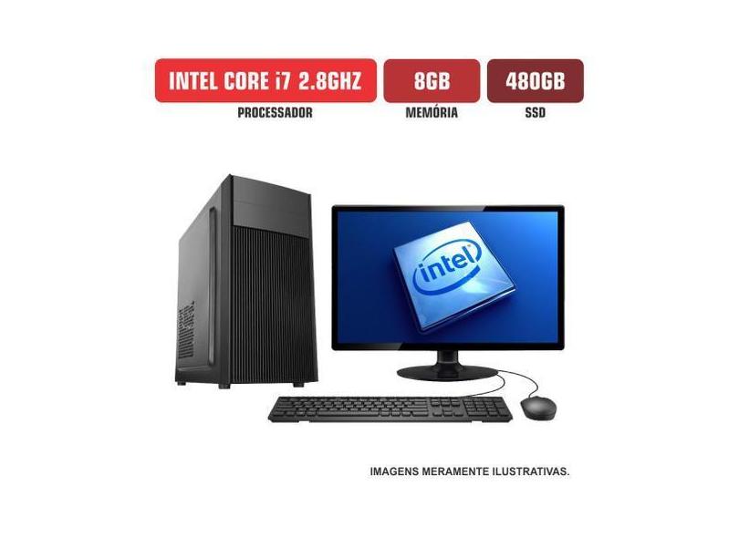 Computador Flex Computer Intel Core i7 8GB SSD 480Gb Com Kit Monitor 1
