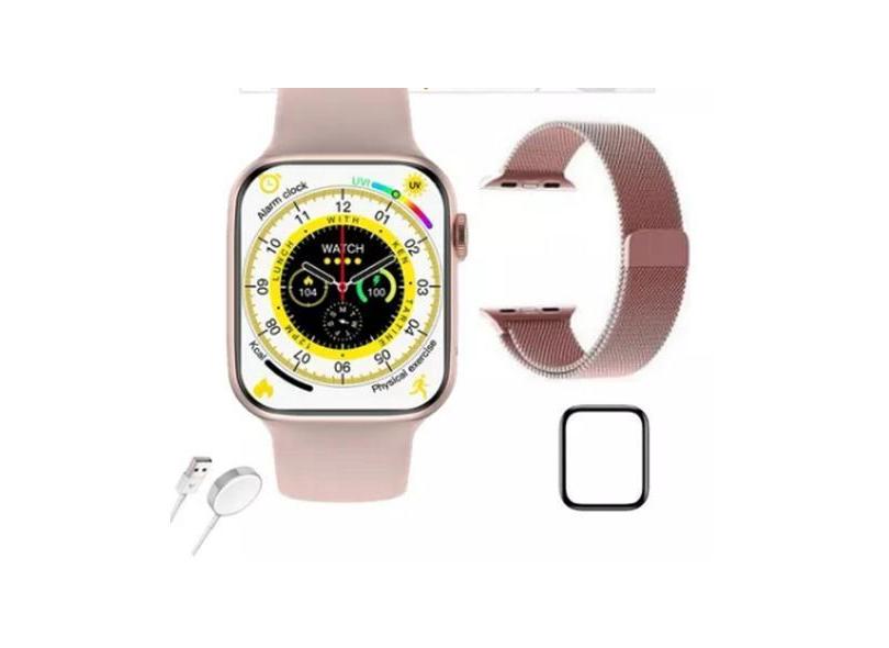 Relógio Ultra Mini Smartwatch Serie 8 41mm 2 Pulseiras Gps - Hw68