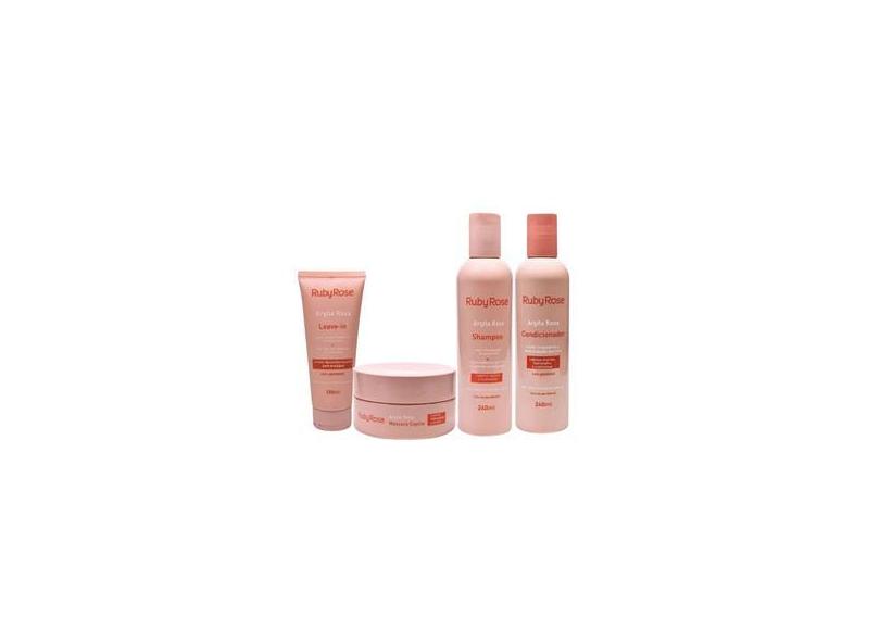 Kit Shampoo Condicionador Mascara Leave-In Argila Ruby Rose em Promoção ...