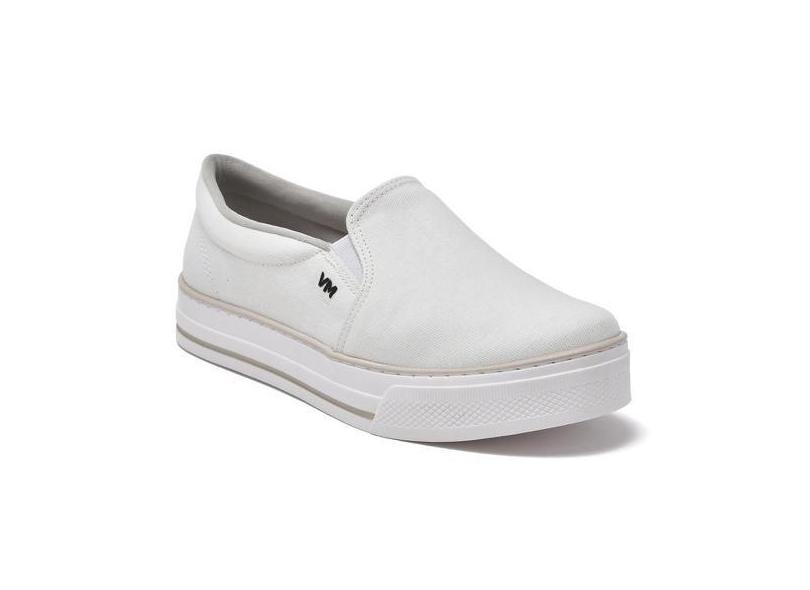 Tênis Feminino Via Marte Branco Slip On 21-10406