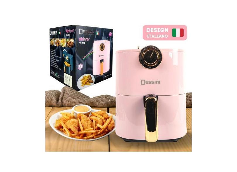 Fritadeira Air Fryer Sem Óleo 4,3 Litros 1300W 220V Rosa - Dessini