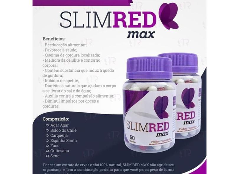 KIT 2 Slim Red Max 60 Cápsulas - Inibidor de apetite - Alta queima