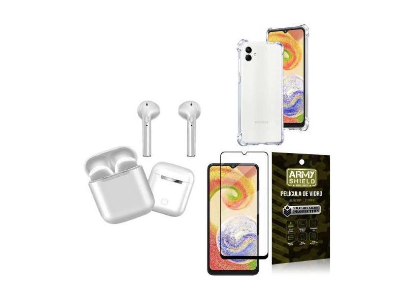Capinha Samsung A04 + Fone De Ouvido Bluetooth Tws + Película 3D - Arm