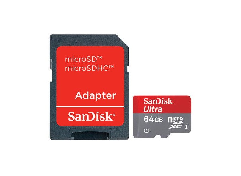 Cartão de Memória Micro SDXC-I com Adaptador SanDisk Ultra 64 GB SDSDQUI-064G