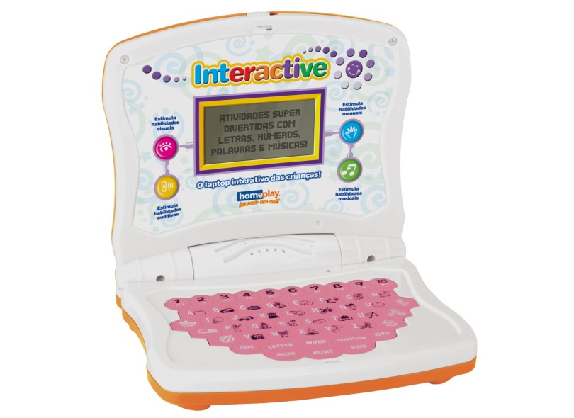 Laptop Infantil 4 Atividades Homeplay Interativo
