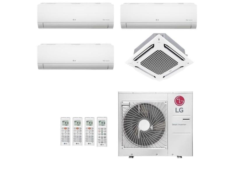 Ar-Condicionado Multi Split Inverter LG 48.000 (3x Evap HW 9.000 + 1x Evap Cassete 4 Vias 24.000) Quente/Frio 220V