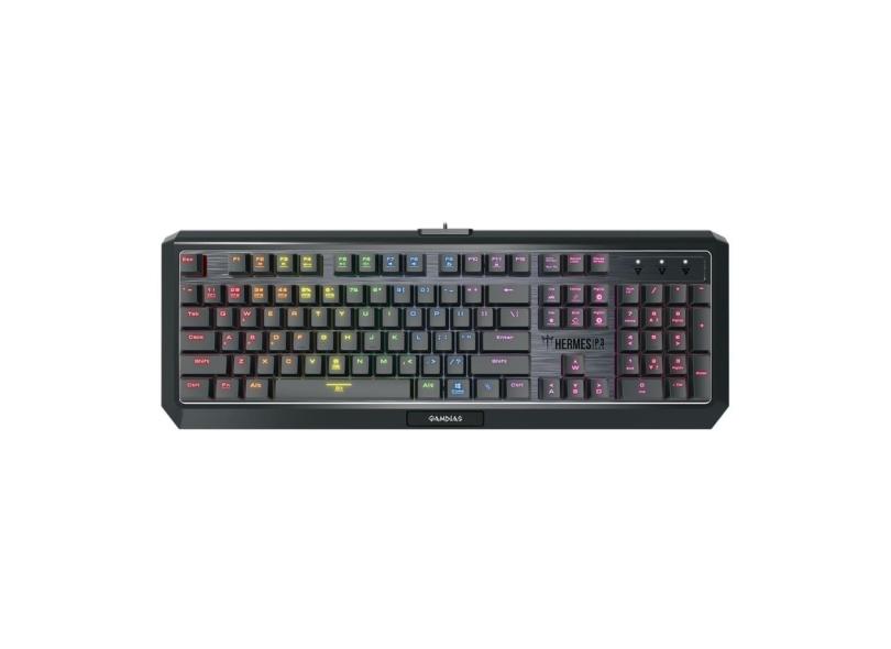 Teclado Gamer Mecânico P3 RGB Switch Blue - Preto