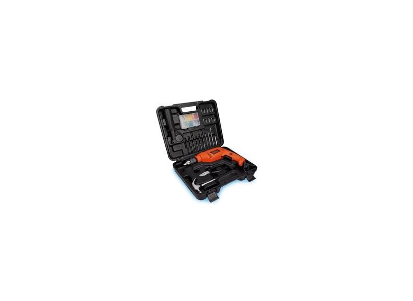 Furadeira de Impacto 550W HD555K88 Maleta 82 Acessórios Black Decker