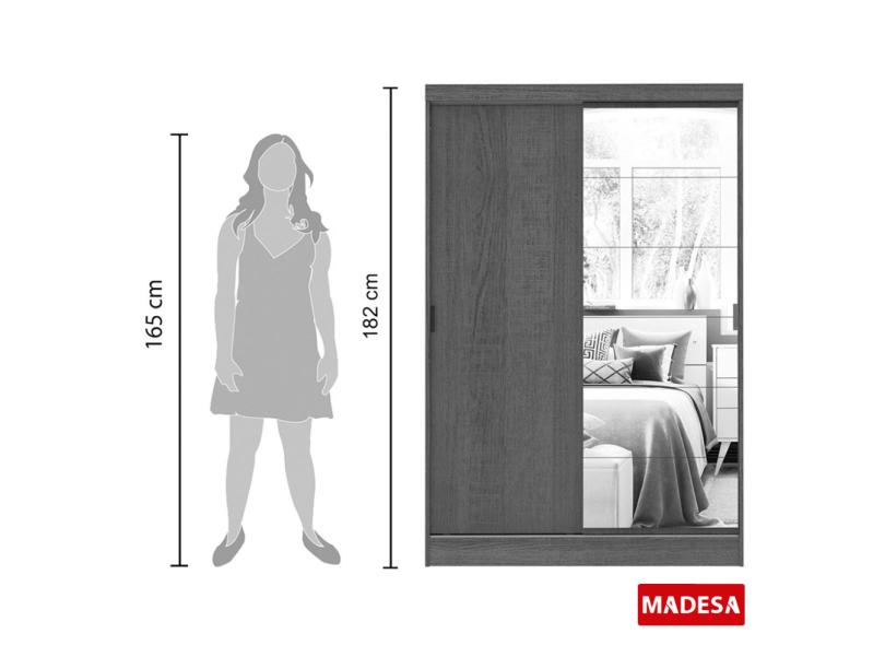 Guarda-Roupas Solteiro 2 Portas 2 Gavetas Luke Madesa