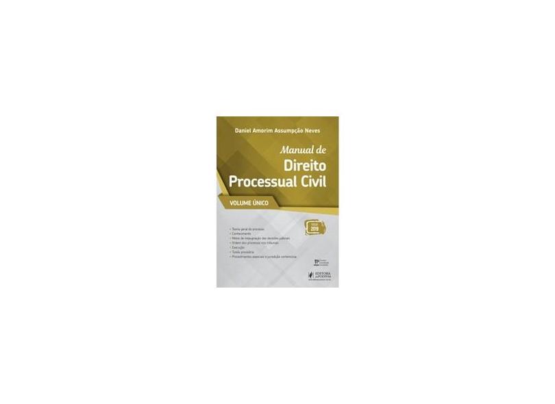 Manual De Processo Civil.volume Único.2019 - Daniel Amorim Assumpção Neves - 9788544225417