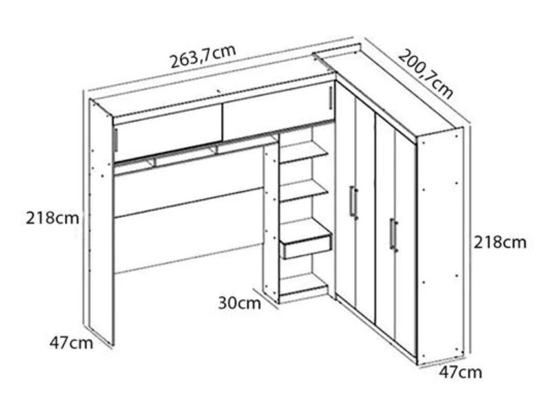 Guarda-Roupa de Canto 6 Portas 4 Gavetas Grécia Demóbile