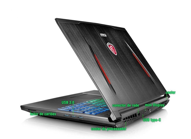 Notebook MSI Gamer Intel Core i7 6700HQ 64 GB de RAM 2048 GB 500.0 GB 15.6 " GeForce GTX 1070 Windows 10 Home GT62VR