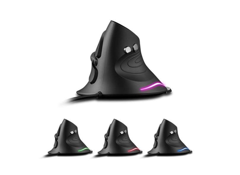 Mouse Optico Vertical Ergonomico Com Fio Usb 6 Botoes Dpi 3200 D6 Luuk Young