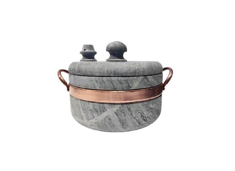 Panela de Pressão Pedra Sabão Alça de Cobre com Pino 3 L
