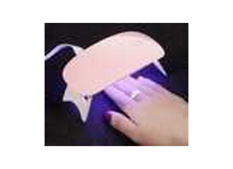 Mini Secador de Unhas Portátil Luz Led Brilho UV - Rosa - Sunmini