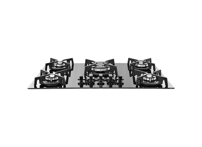 Cooktop Tri-chama Ferro Fundido Central 5 Bocas Suggar Preto
