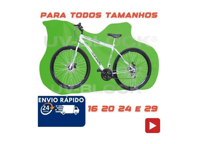 Capa Couro Bicicleta Forrada Impermeável Verde Aro 20 - 29 - Uv-Block