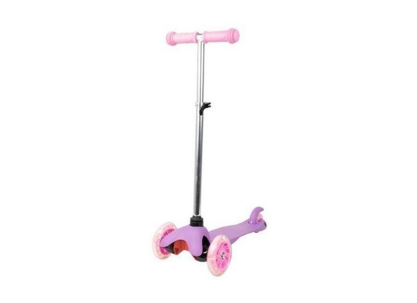 Patinete Infantil De 3 Rodas Com Led Na Roda Rosa Bbr Toys