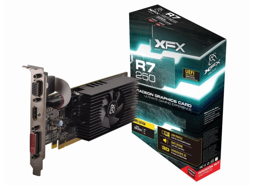 Placa de Video ATI Radeon R7 250E 2 GB DDR3 128 Bits XFX R7-250E-CLF4
