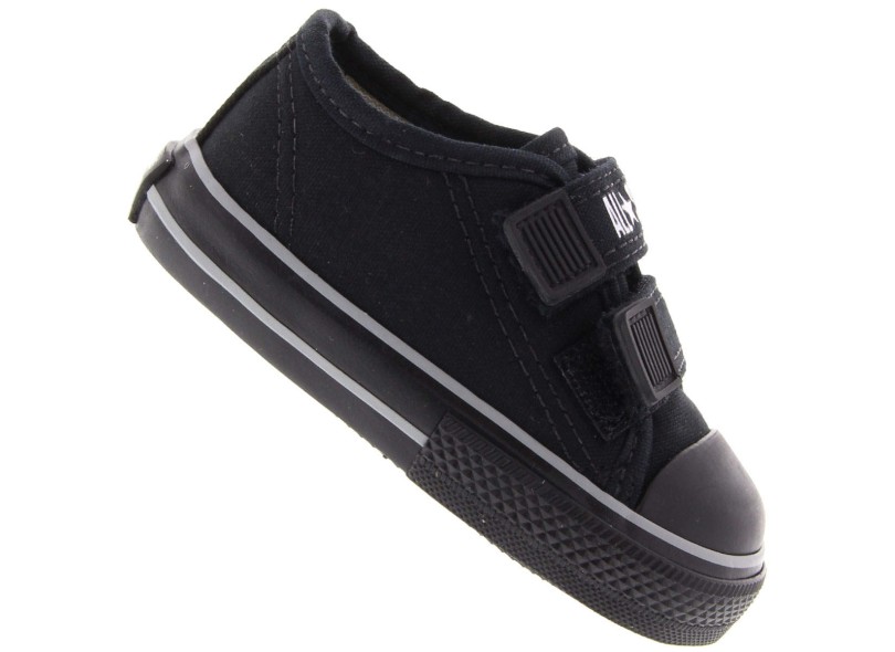 Tênis Converse All Star Infantil Fecho Em Velcro Preto