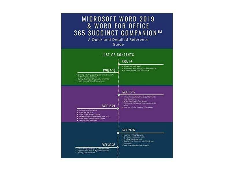 Microsoft Word 2019 & Word for Office 365 Succinct Companion™: A Quick and Detailed Reference Guide - Succinct Companion - 9781790806201
