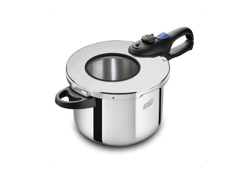 Panela De Pressão Inox Com Visor 6 Litros 22cm Cozimento Rápido Trava