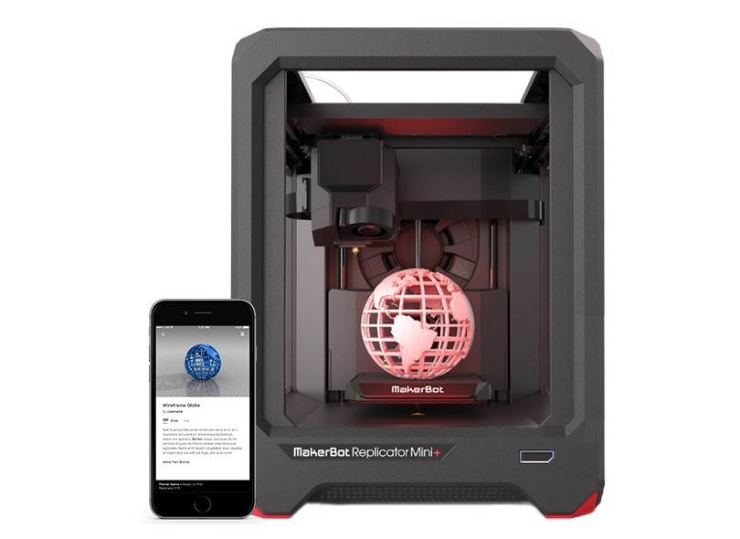 Impressora 3D MakerBot Replicator Mini+ Jato Plástico (PJP) Colorida Sem Fio