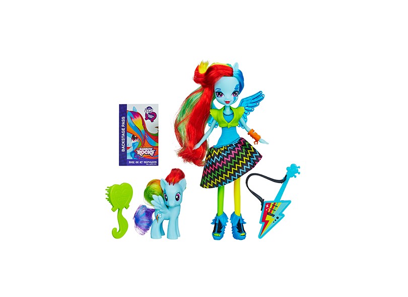 Boneca My Little Pony Equestria Girl Hasbro Rainbow Rocks Rainbow Dash A6871 Hasbro