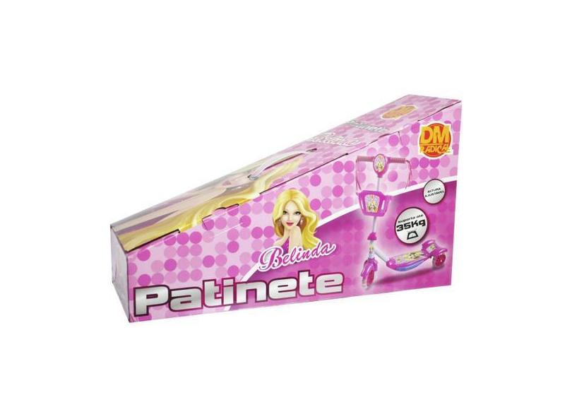 Patinete Rosa C/Luz,Som E Cesta - Dm Toys