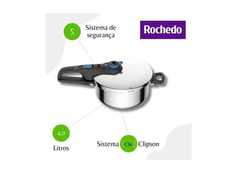 Panela De Pressão 4L Trendy Rochedo EI40 - Inox