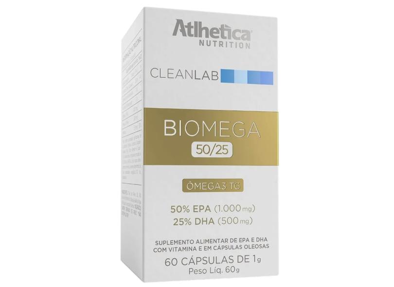 Biomega 50/25 Ômega 3 TG Cleanlab 60 Cápsulas Atlhetica Nutrition com o ...