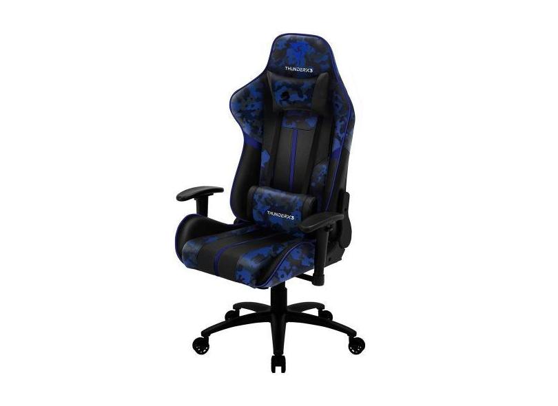 Cadeira Gamer Office Giratória Com Elevação A Gás Bc3 Camuflado Azul A