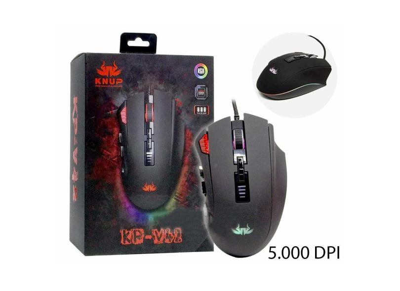 Mouse Gamer USB 5000 DPI Macro Programável Sensor Óptico Pixart 3325