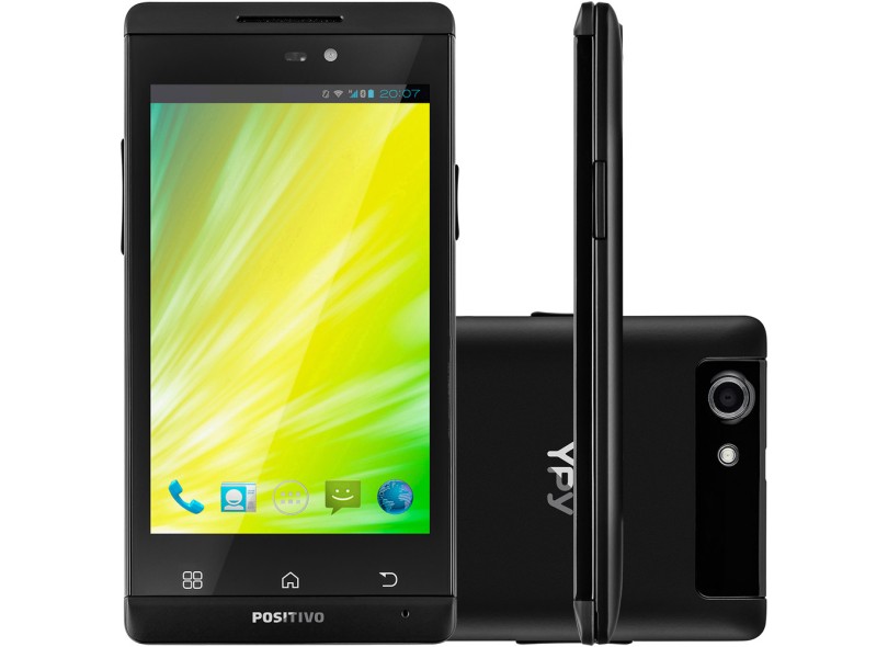 Smartphone Positivo Ypy S450 Câmera 5,0 MP 2 Chips 4GB Android 4.2 (Jelly Bean Plus) Wi-Fi 3G