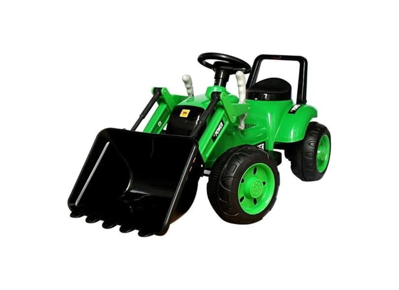 Mini Trator Escavadeira Elétrico Infantil 12V Verde