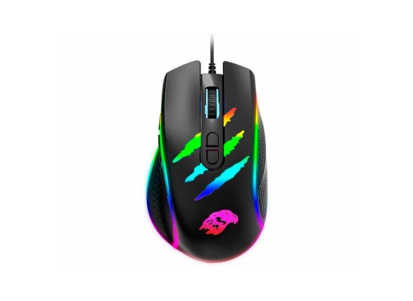 Mouse Com Fio Gamer K-Mex Garra M538 Preto com rgb
