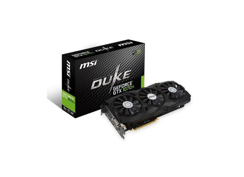 Placa de Video NVIDIA GeForce GTX 1070 Ti 8 GB GDDR5 256 Bits MSI GTX-1070-Ti-DUKE-8G