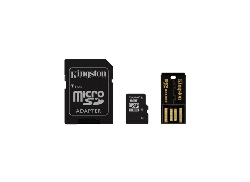 Cartão de Memória Micro SDHC com Adaptador Kingston 8 GB MBLY10G2/8GB