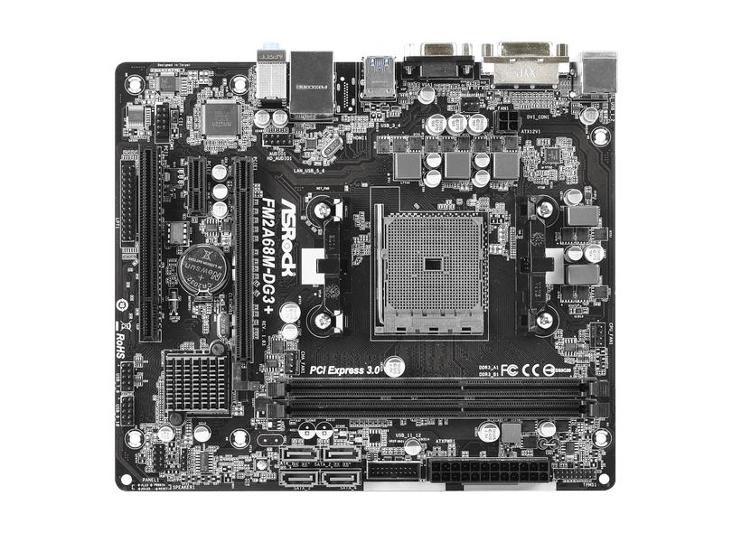 Placa Mãe AsRock FM2A68M-DG3+ AMD FM2+ DDR3 mATX