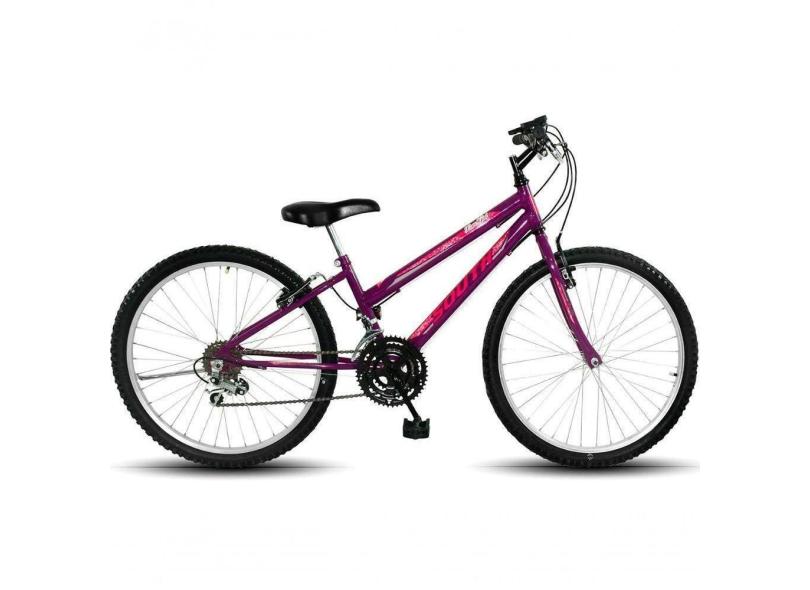 Bicicleta Aro 24 Infantil 18 Marchas South Love Girl Freio V-brake - Roxo Roxo