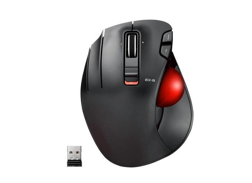 Mouse Trackball ELECOM EX-G para canhotos sem fio de 2,4 GHz