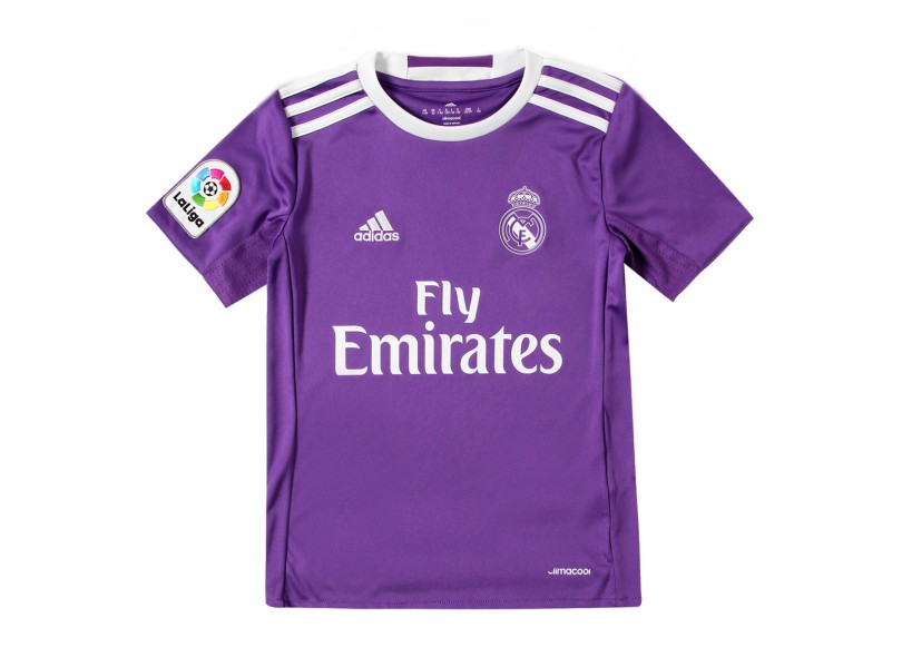 Camisa Torcedor infantil Real Madrid II 2016/17 sem Número Adidas