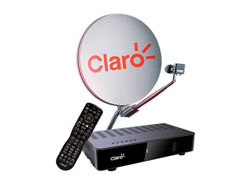 Antena de TV Parabólica com Receptor Century Claro TV Livre 75/60 cm