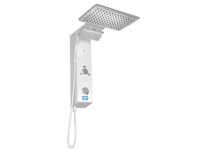 Chuveiro Elétrico Eletrônico Digital Ducha de Parede Hydra Falls Power Branco e Cromo 5500w 110V