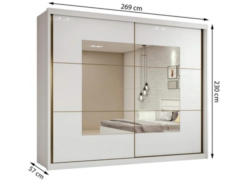 Guarda-Roupa Casal 2 Portas 6 Gavetas com Espelho Toronto Plus Espresso Moveis